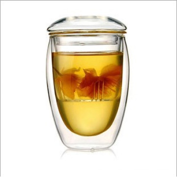 350ml (12oz) Doppelwand Glas Teetasse